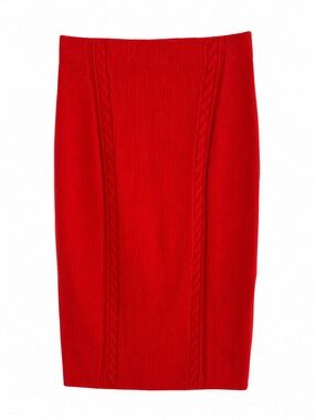 Rag & Bone Brandy Ribbed Knit Pencil Skirt Red S/P